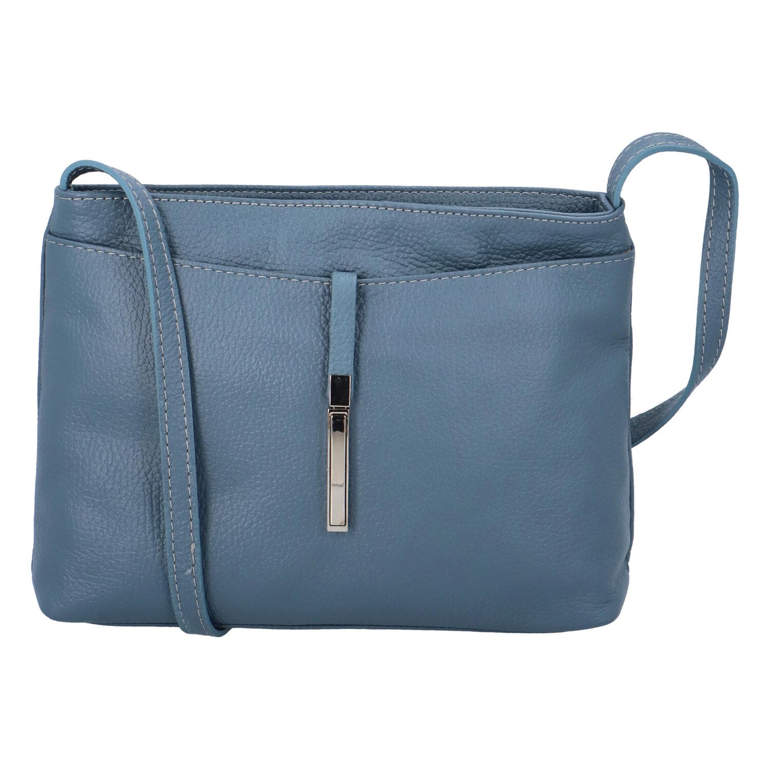 Kožená crossbody kabelka ItalY Eneta, modrá