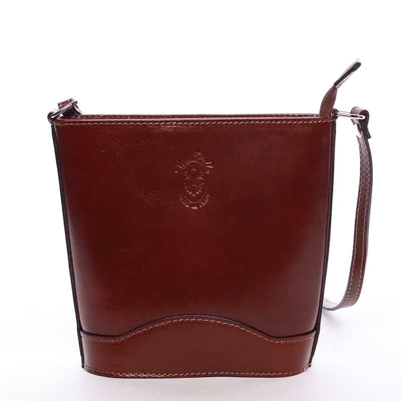 Kožená crossbody kabelka ItalY Bryana, hnědá