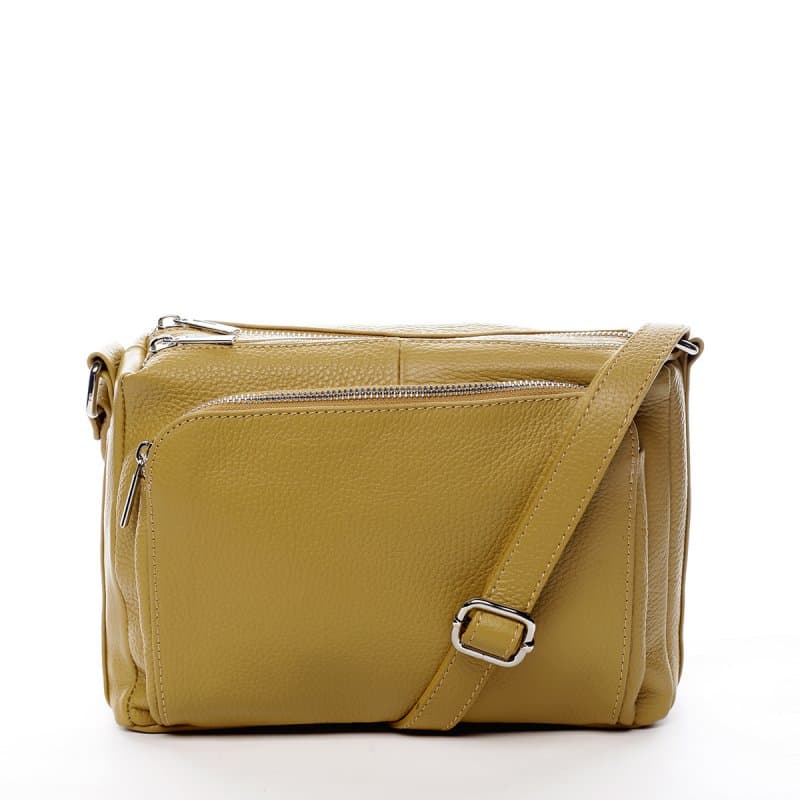 Kožená crossbody kabelka ItalY Bandit, žlutá