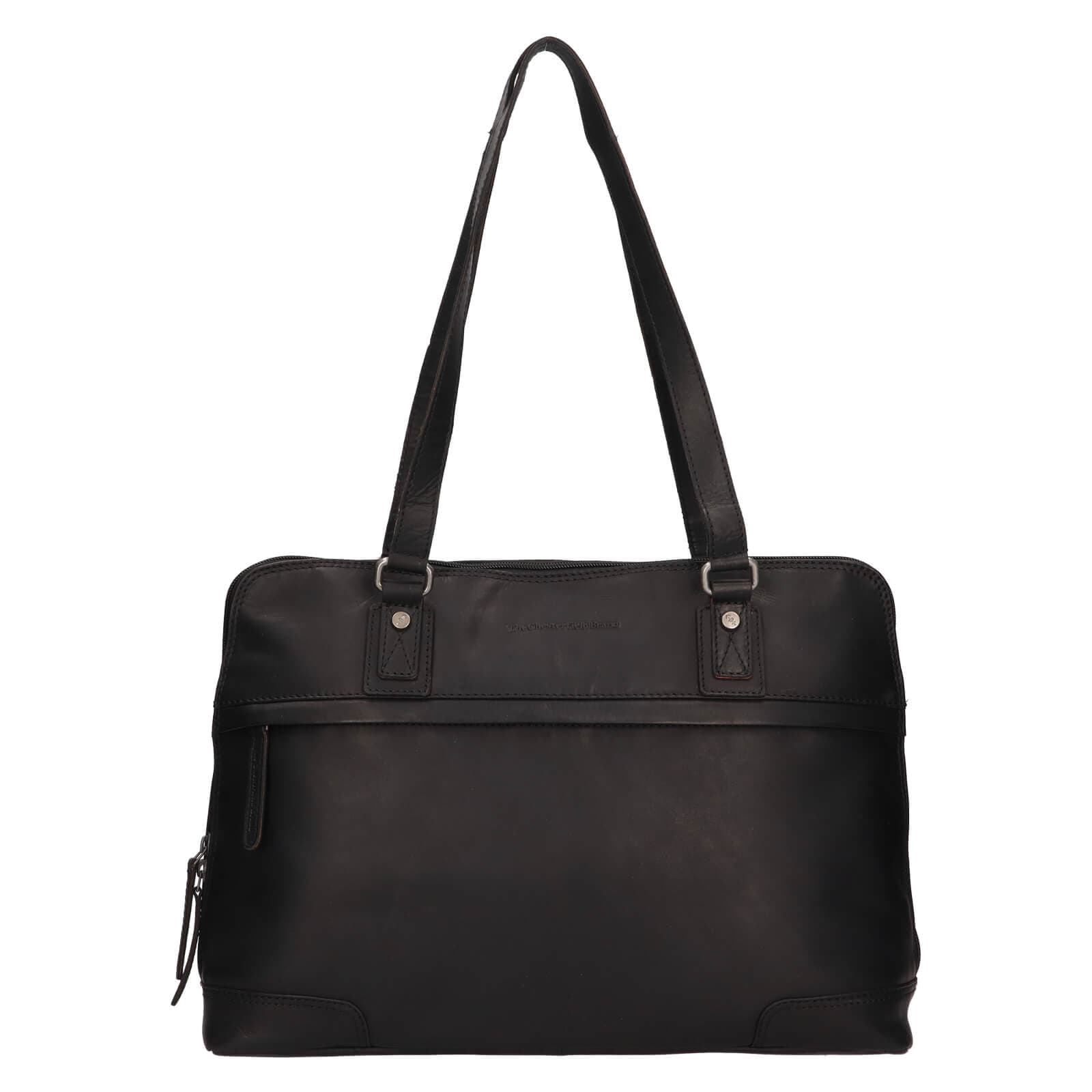 Kožená kabelka na notebook The Chesterfield Brand Alice, černá