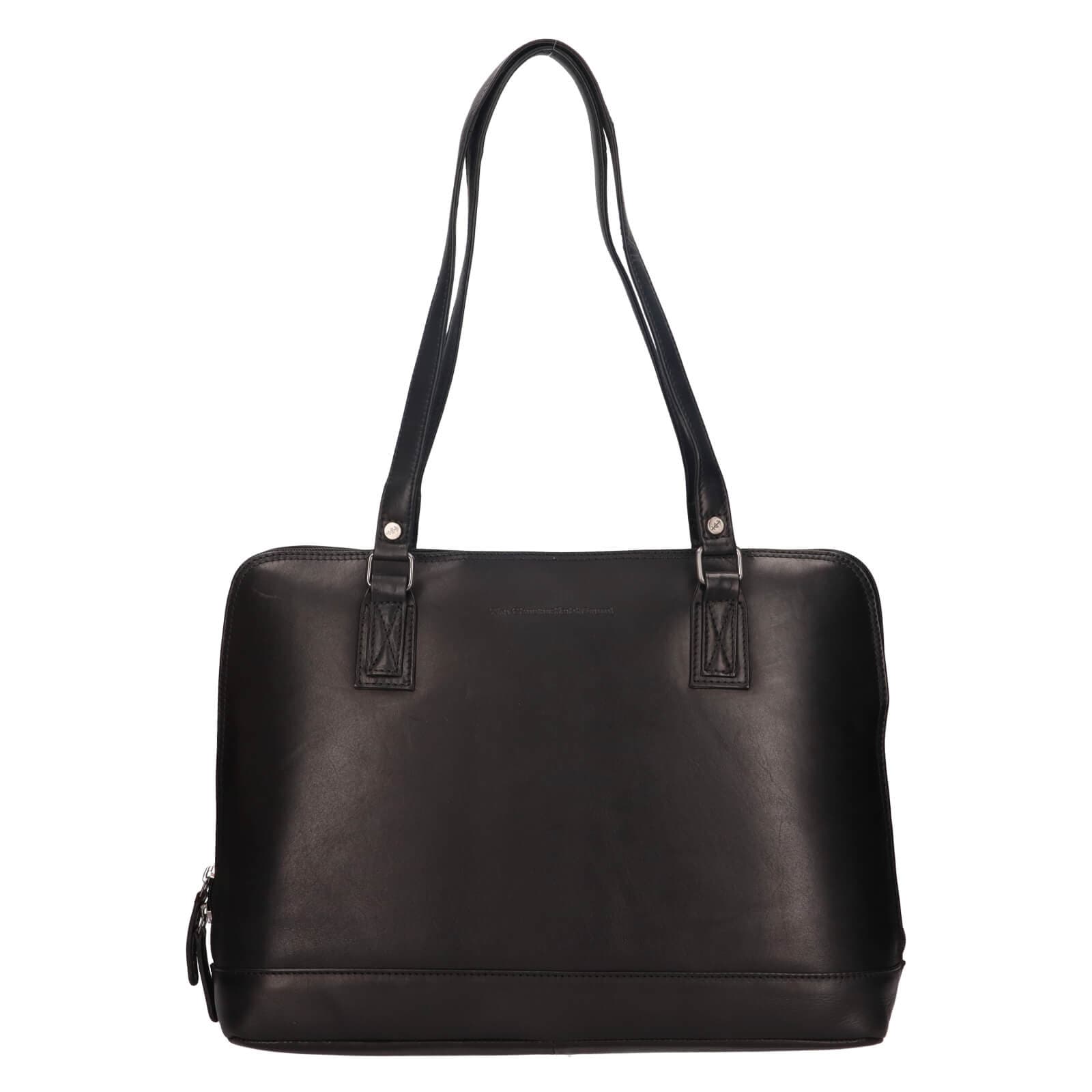 Kožená kabelka na notebook The Chesterfield Brand Selvino, černá
