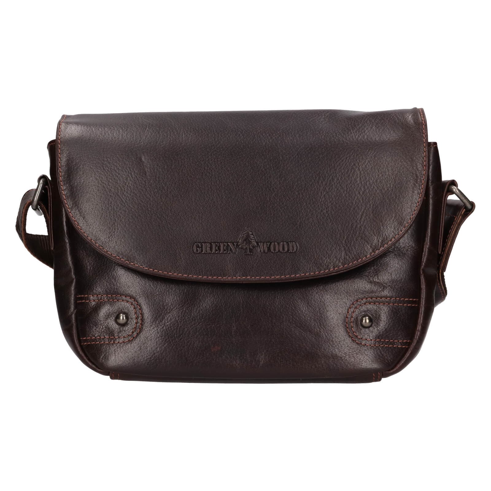 Kožená crossbody kabelka Greenwood Nora, hnědá