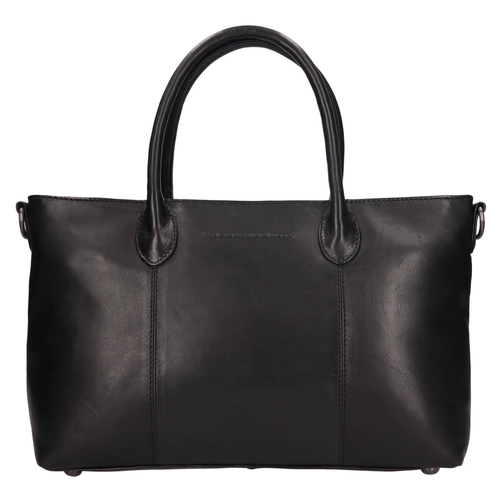 Kožená shopper kabelka The Chesterfield Brand Pergamino, černá