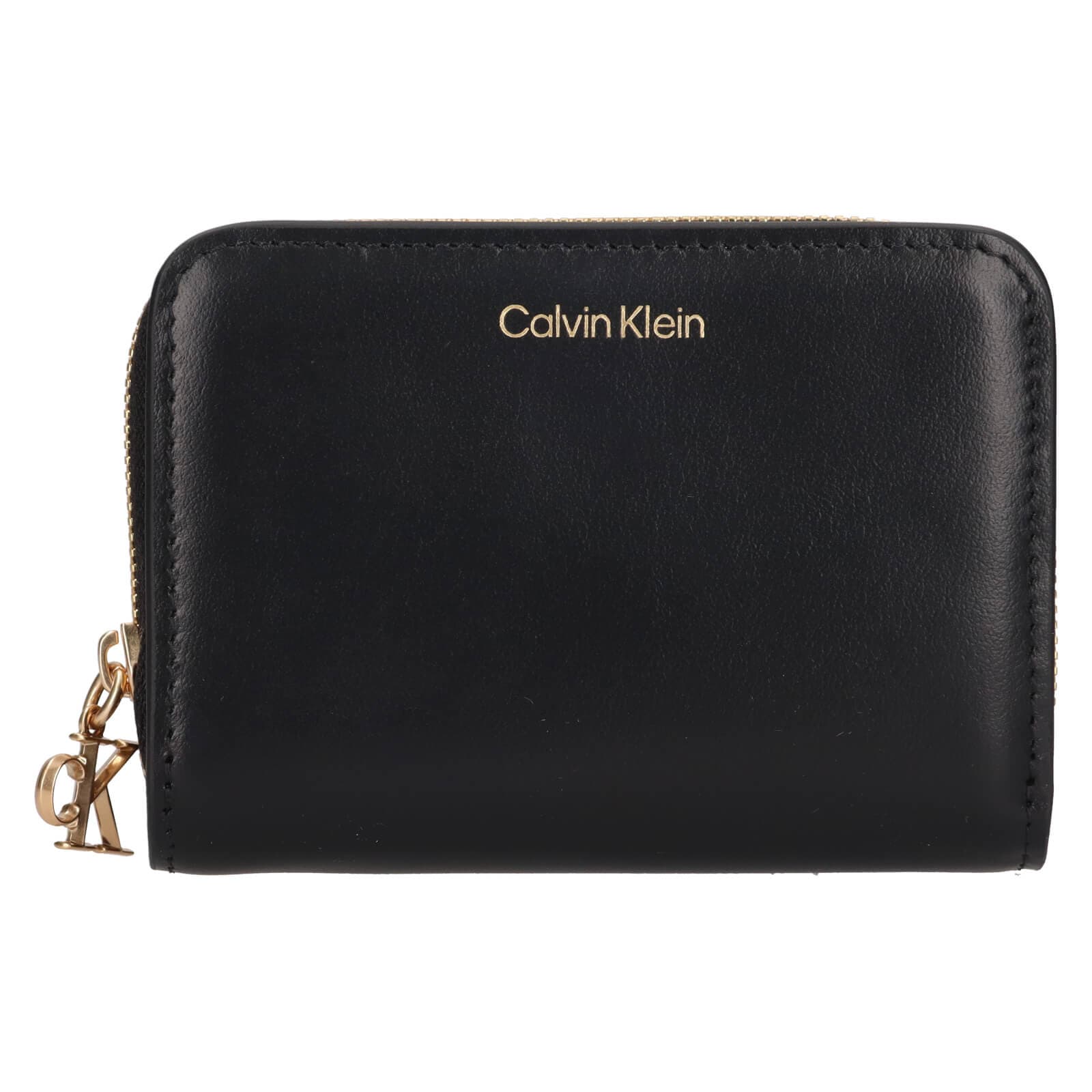 Malá kožená peněženka Calvin Klein Villa, černá