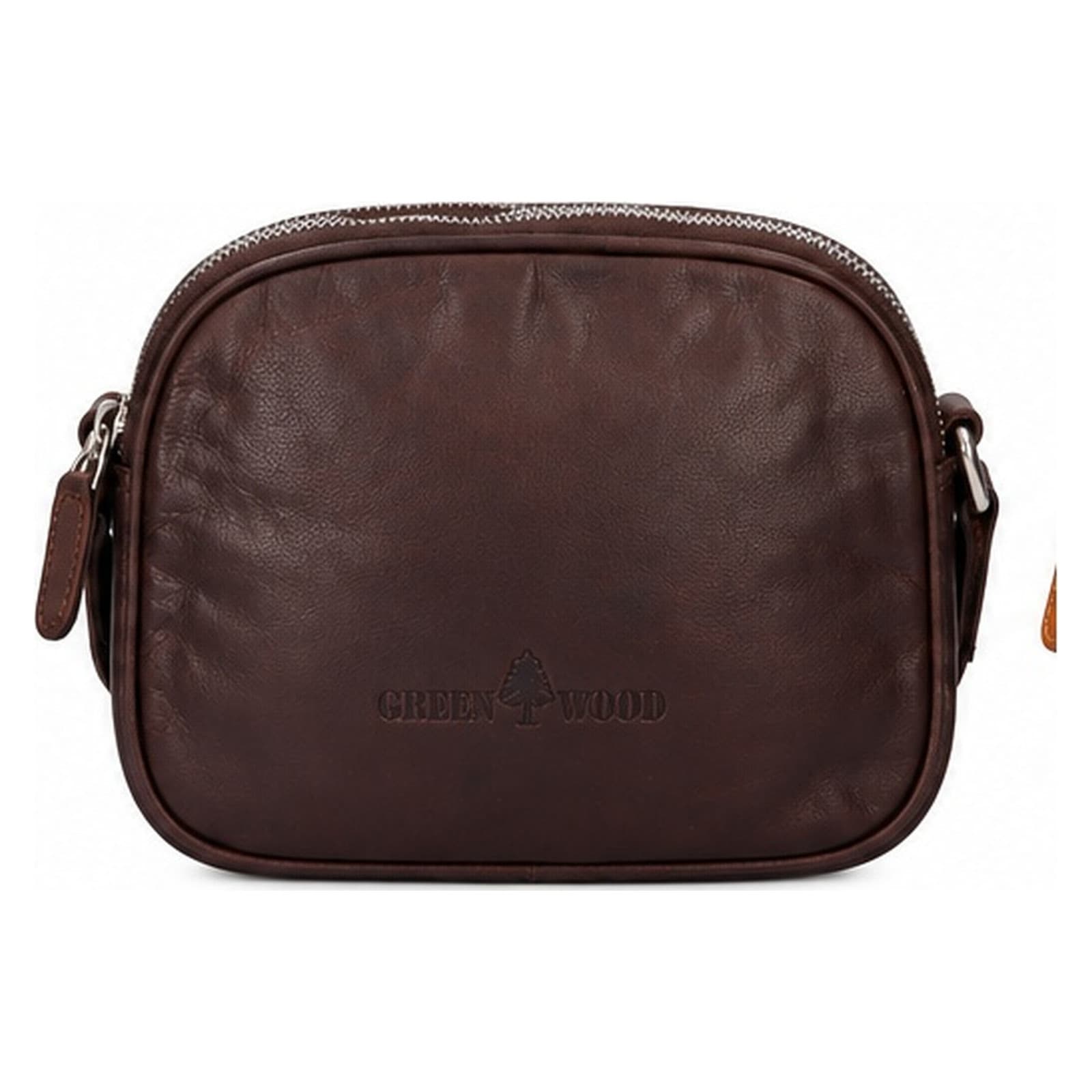 Kožená crossbody kabelka Greenwood Vigi, hnědá