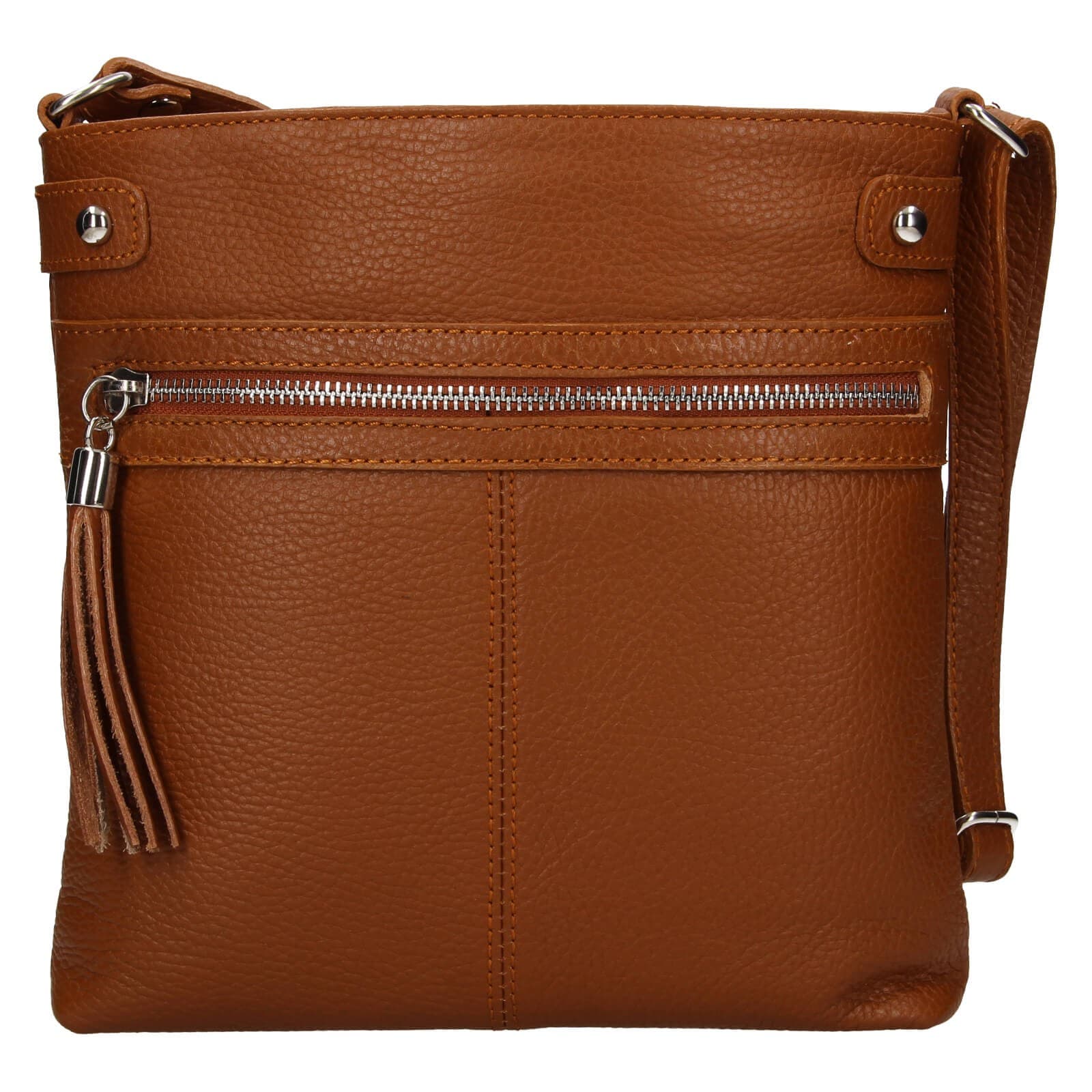 Kožená crossbody kabelka Italia Laura, hnědá