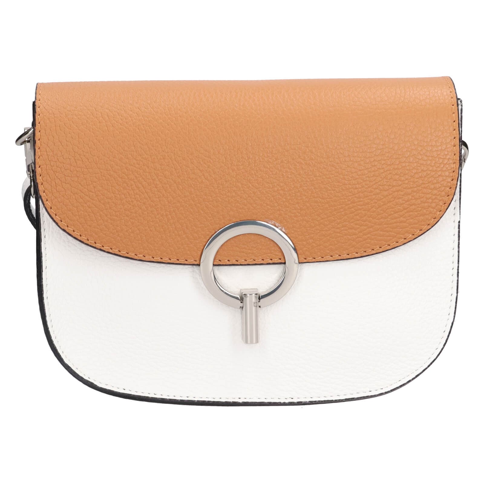 Kožená crossbody kabelka Italia Moniq, bílá