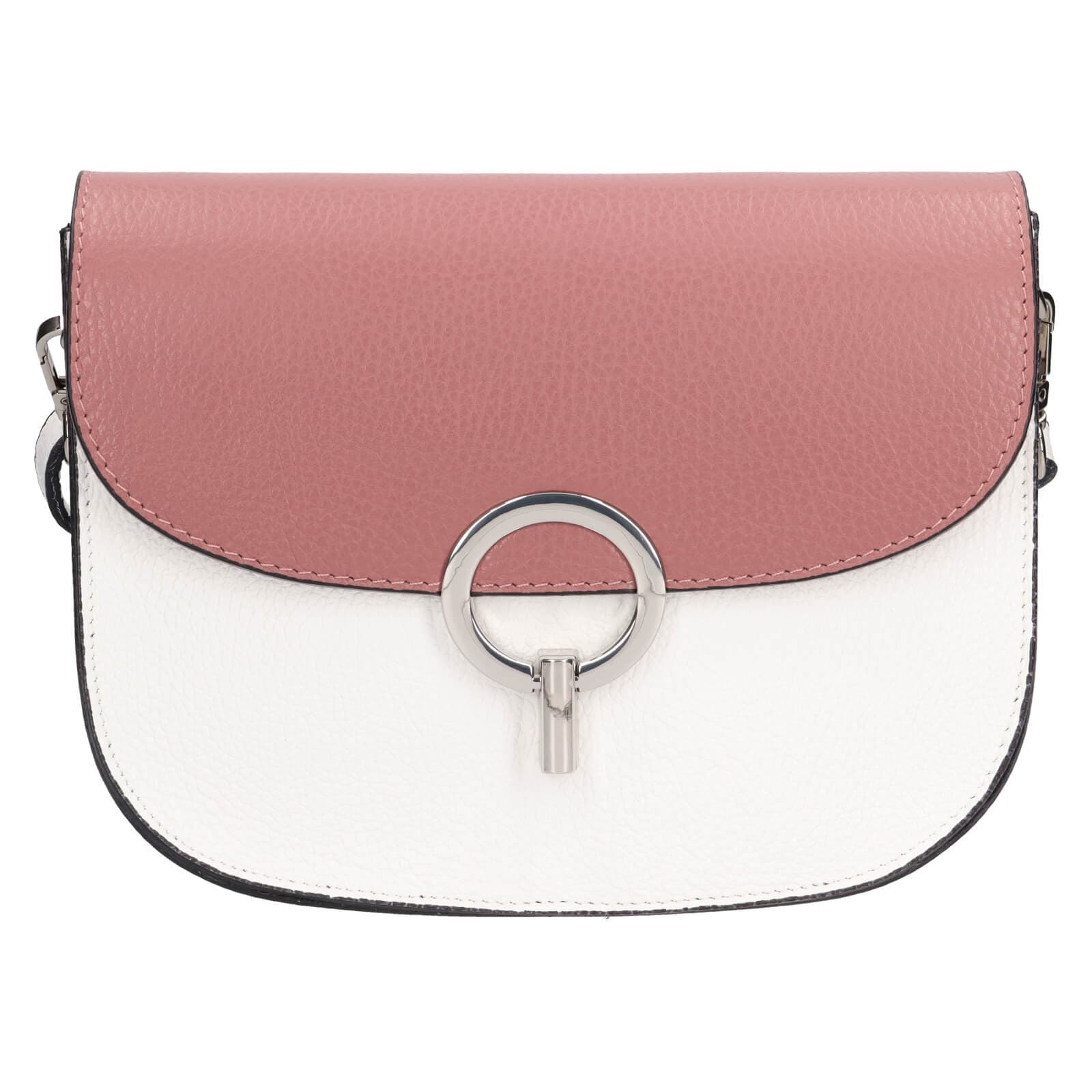 Kožená crossbody kabelka Italia Moniq, bílá