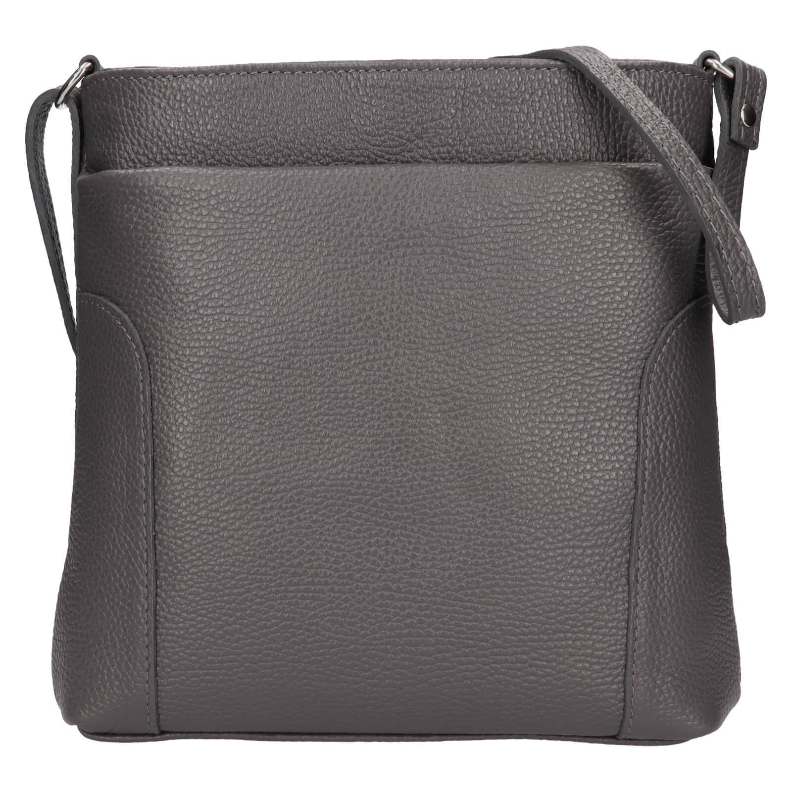 Kožená crossbody kabelka Italia Emma, šedá